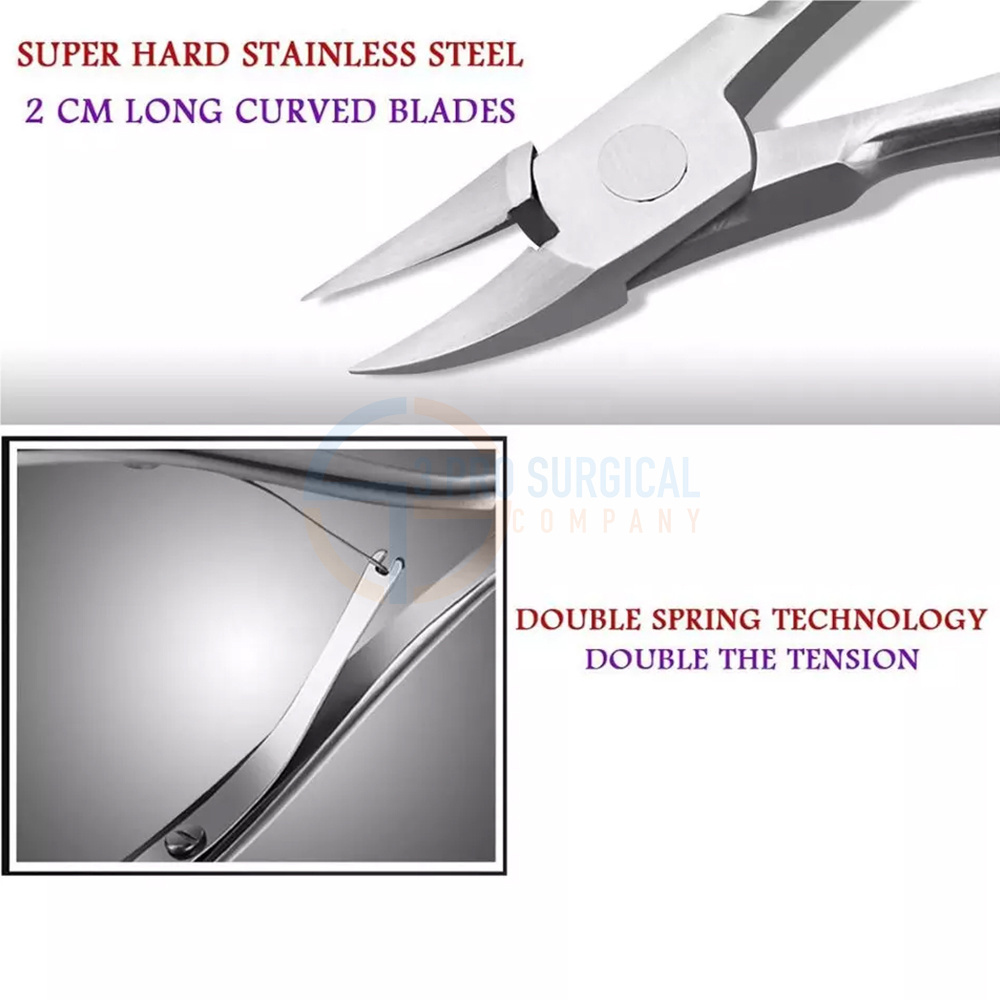 3PRO Professional Stainless Steel Cuticle Nail Nipper with Plastic Grip for Personal and Salon use