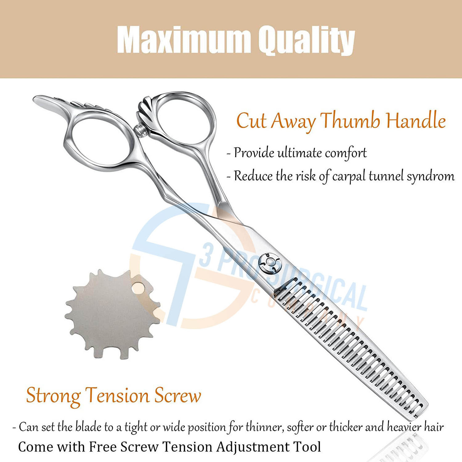 Professional Barber 6.5 inch Cut Wire Thinning Scissors 30 Teeth Hairdressing Scissors