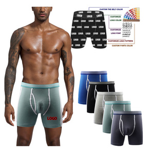 High Quality Classic Solid Cotton Briefs Men Boxers Shorts Custom Open Pouch Underwear Boxer Hombre For Men