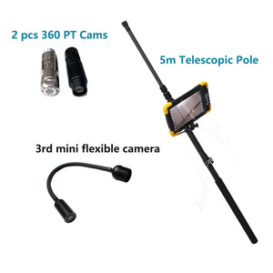 3 Camera head  Multiple Security Checking Wifi PTZ Telescopic Pole Inspection Camera System earthquake rescue equipment