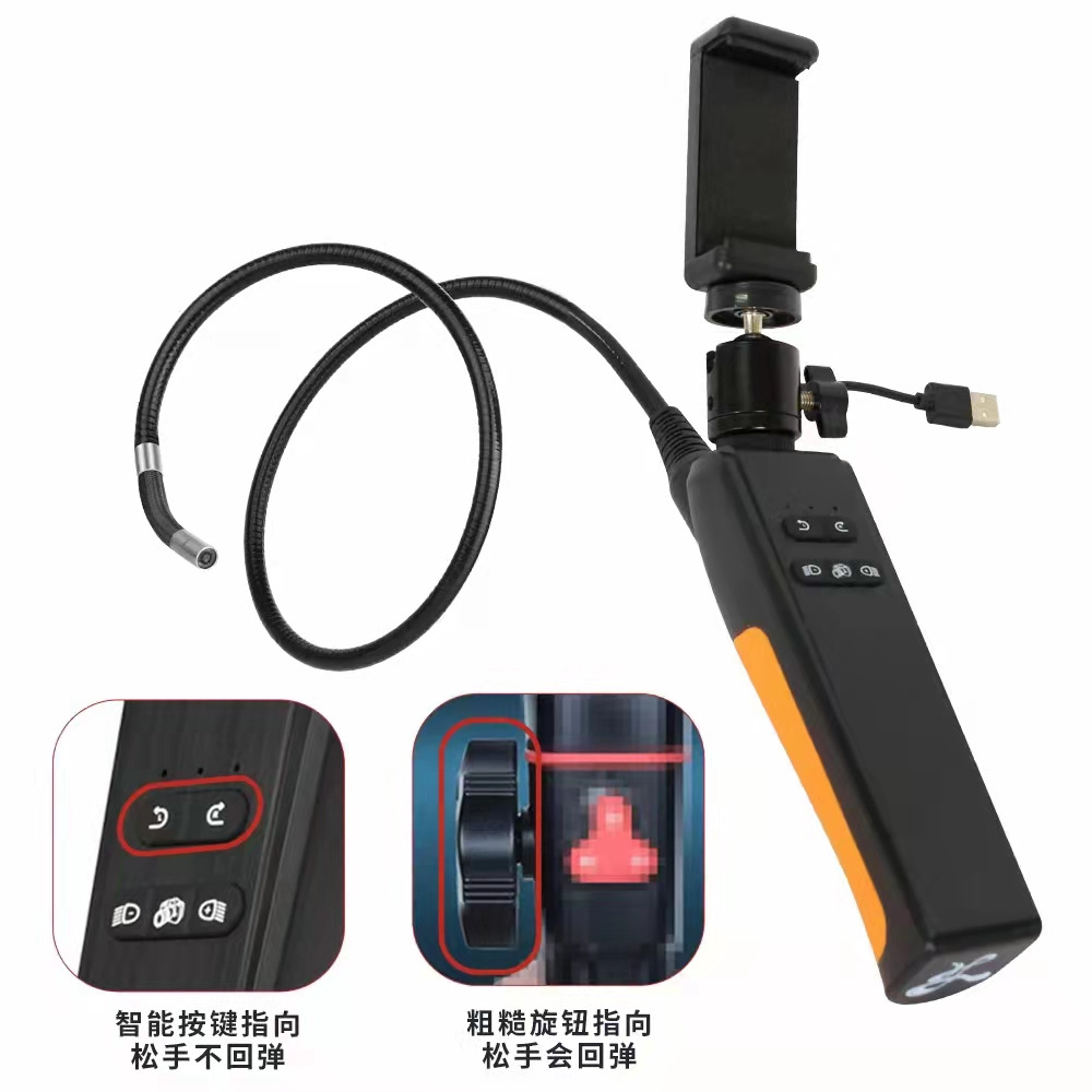 Handheld 8.5mm Degree Steering Lens Endoscope 3.5inch IPS Screen Borehole Pipe/ Vehicle Engine Inspection Camera