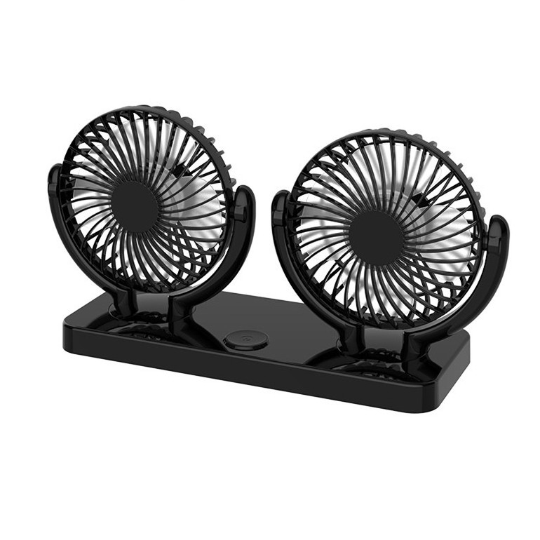 3R Adjustable Rotation 12v Vehicle Cooling Fan with Cigarette Lighter Plug Universal Double Head Car fan