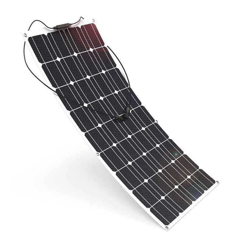 100W Flexible Extremely ETFE Monocrystalline Ultra Lightweight Module RV Marine 100 Watts Semi-Flex Solar Panel 12 Volt