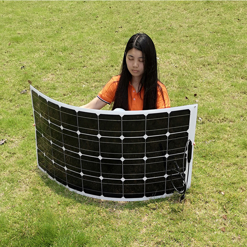 Monocrys lightweight portable solar panel 100w 24v cell paneles solares costo 100w flexible solar panel