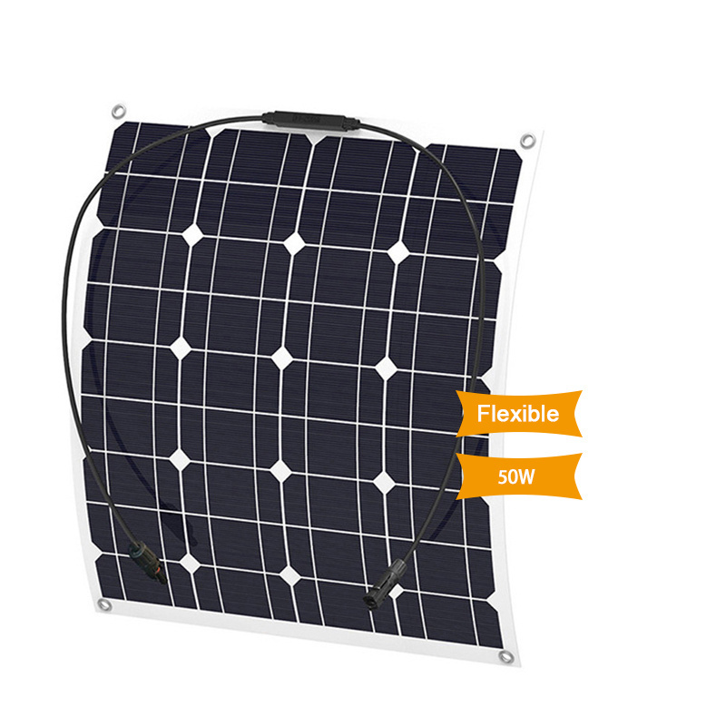 Mono Semi-flexible Monocrystalline Solar Panels 50W 100W 150 Watt Photovoltaic Solarpanel Cell for Car battery charger