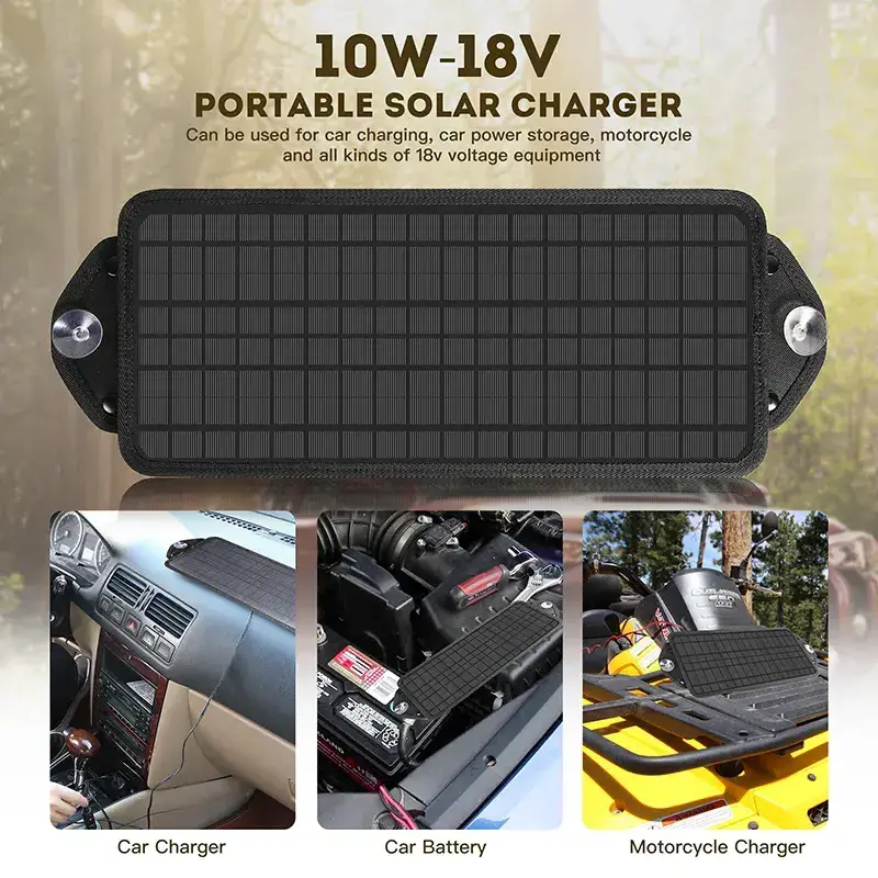 Solar car chargers 10W 12V solar car battery maintainer for Car Automobile Motorcycle Tractor Boat Batteries