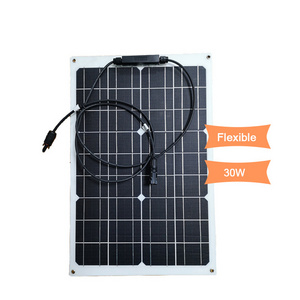 Flexible Solar Panels 30W ETFE Black PERC Monocrystalline Off Grid PV Power Camping 30 Watt 12V Solar Panel