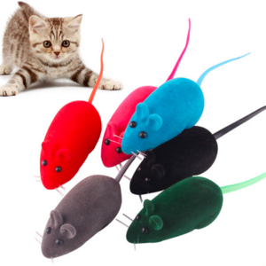 Hot Selling Pet Cats Dogs Colored Mouse Chew Toy Fun Rubber Natural Toy with Realistic Mouse Sound Squeaky