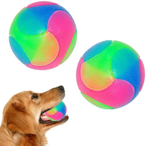 Dog Balls Flashing Elastic Bouncy Glow in The Dark Interactive Jumping Ball Blinking Dog Ball Pet Toys