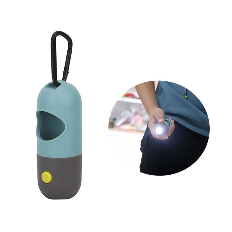 Dog Poop Bags Dispenser LED light Waste Bag Dispenser Fits For Pet Leash Includes battery Pet Degradable poop bags