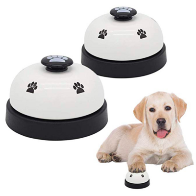 Dinner Small Bell Eating Food Feeder Footprint Ring Dog Toys For Teddy Puppy Pet Toy Call Feeding Ringer Pet Training Doorbell BestSuppliers