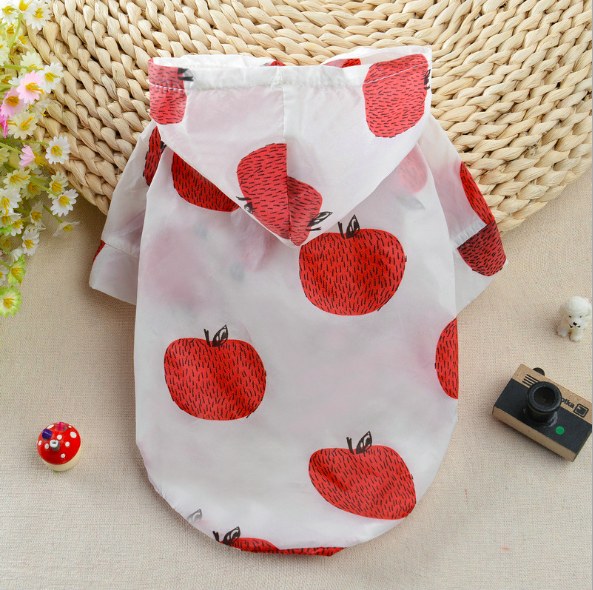 Small Dog Clothes Summer Sun Protection Hoodie Dogs Rain Coat Print Poncho Sun-proof Pet Clothing For Chihuahua Teddy