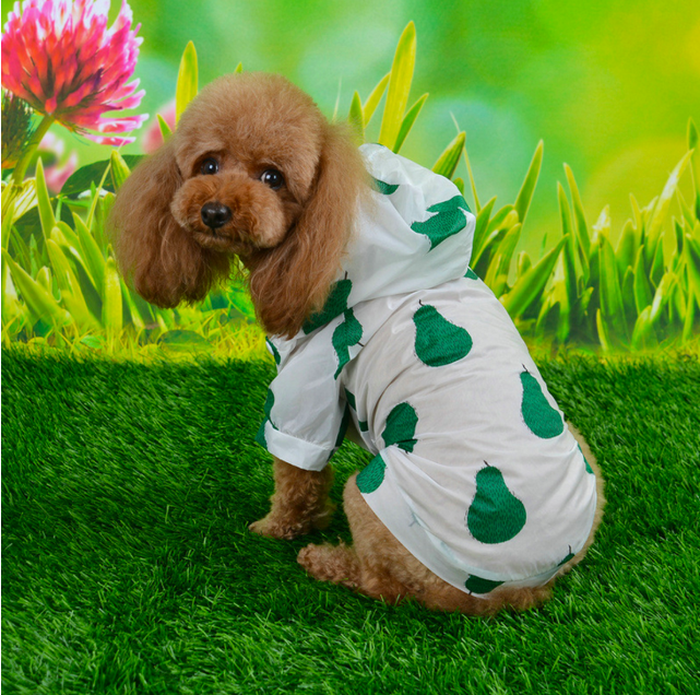 Small Dog Clothes Summer Sun Protection Hoodie Dogs Rain Coat Print Poncho Sun-proof Pet Clothing For Chihuahua Teddy