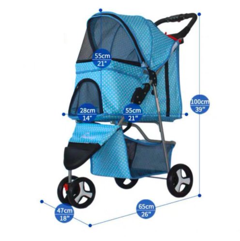 Best luxury pet cat pram small dog stroller dog carrier 3 wheel travelling aluminium frame baby pet strollers on hand hold up