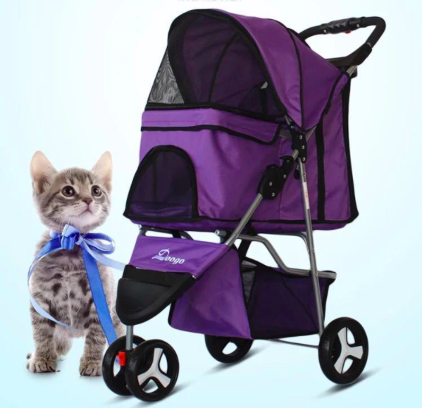 Best luxury pet cat pram small dog stroller dog carrier 3 wheel travelling aluminium frame baby pet strollers on hand hold up