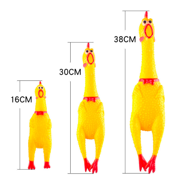 Pet Cartoon Bite Toy Yellow Screaming Chicken Rubber Vinyl Squeaky Pet Dog Chew Toy