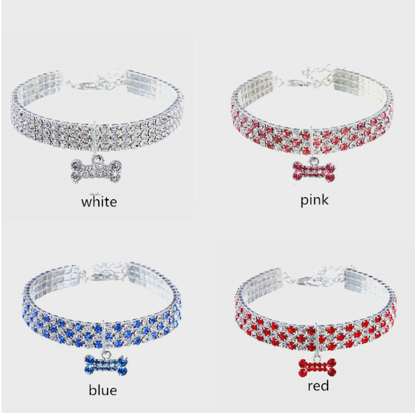 Fashion Attractive Design Collars in Bulk Luxury Designer Girl Dogs Rhinestone Charms Colorful Colors Bling dog collar