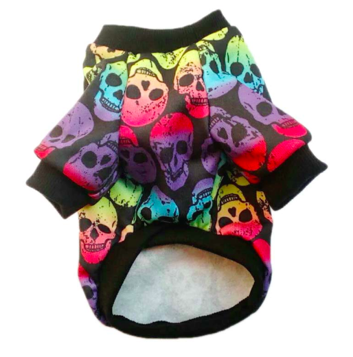 Halloween Skulls Pet Dog Clothes Hoodie Autumn Winter Dog Costume Outfit for Small Dog Cat Puppy Coat Jacket Yorkies