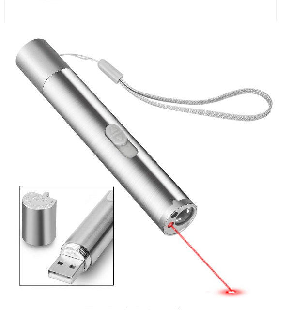 Wholesale Mini Multifunction LED Light Portable pointer UV USB Rechargeable Flashlight cat laser toy