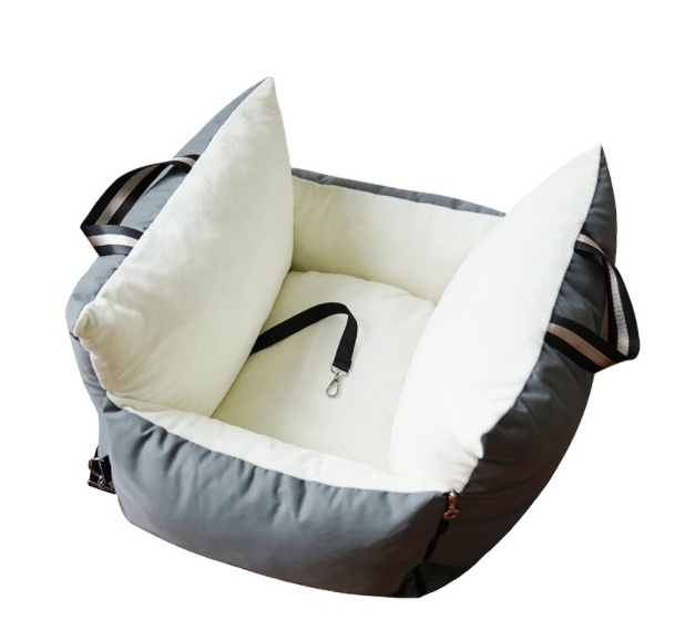 Fully removable double-sided fabric detachable dog kennel comfortable safety  nest dog car seat bed