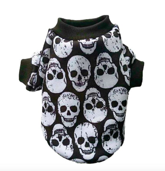 Halloween Skulls Pet Dog Clothes Hoodie Autumn Winter Dog Costume Outfit for Small Dog Cat Puppy Coat Jacket Yorkies