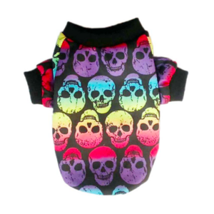 Halloween Skulls Pet Dog Clothes Hoodie Autumn Winter Dog Costume Outfit for Small Dog Cat Puppy Coat Jacket Yorkies