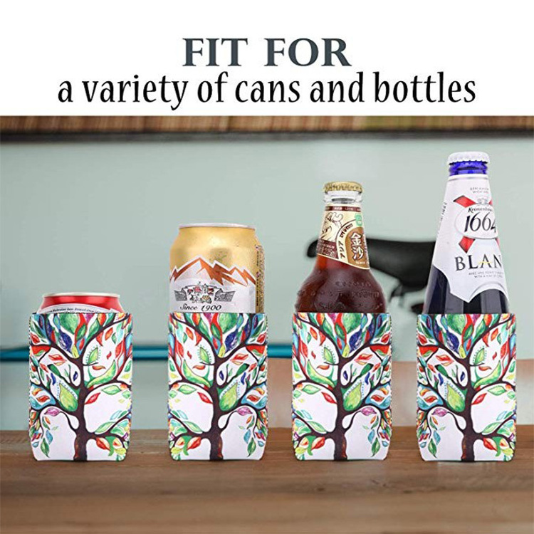 Sublimation Can Neoprene Pattern Bottle Insulator Sleeve Collapsible Drink Can Cooler Cover Stubby Cooler Holder Koozies