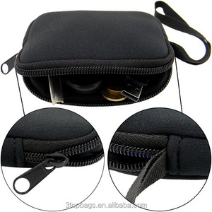 Soft Neoprene Mini Pouch Promotion Zipper Coin Purses with Strap Coin Cylinder Pouch