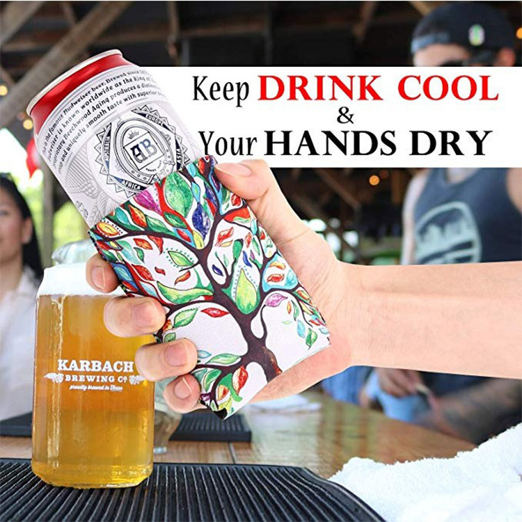 Sublimation Can Neoprene Pattern Bottle Insulator Sleeve Collapsible Drink Can Cooler Cover Stubby Cooler Holder Koozies