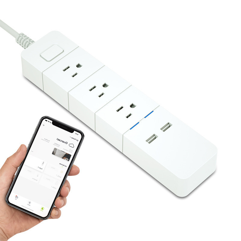 Hot Sell  Smart Wifi Led Light Plug Smart Home usa Power Strip Surge Protector With 3 Ac Outlets & 2 Usb Ports powerstrip