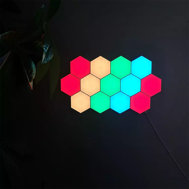 DIY RGB board Light Smart Led Hexagonal Modular Touch Sensitive Lighting Remote Controlled Wall Decoration Panel Night Light