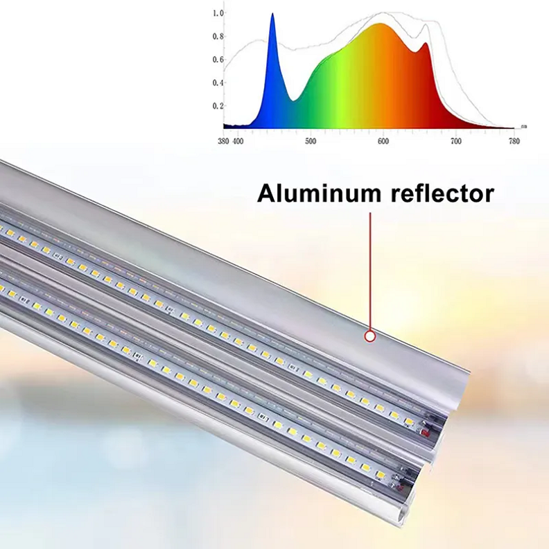 full Spectrum T5 T8 T12 LED Grow Tubes With Reflector 18W 36W 54W Grow LED Light For Greenhouse Hydroponic System