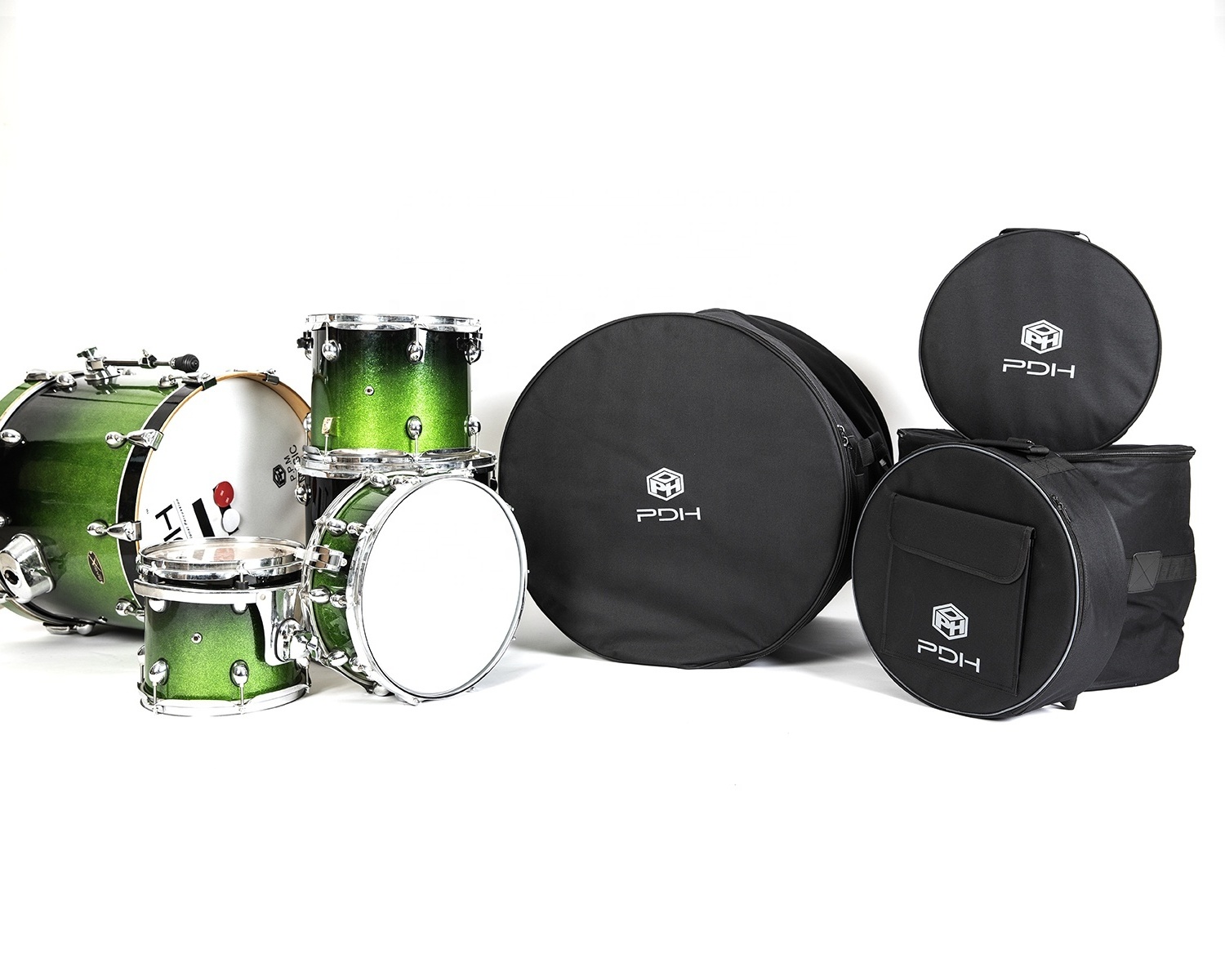 Drum Cases Protector Series 5 piece Padded Drum Bag Set for Standard Kits; 22 Kick, 12Tom, 13 Tom, 16Tom, 14Snare