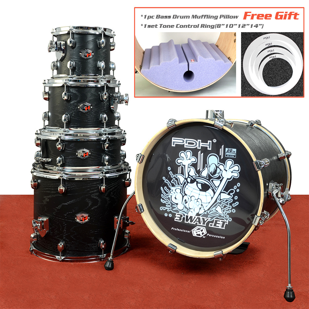 Drum Set PDH 16 inch for child, 5 Piece Full Size Drum Kit Junior Beginner with Pedal Cymbals Stands Stool