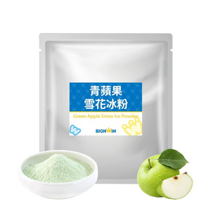 Apple Snow Ice Powder Taiwan Hot Selling Green Ice Cream Bag Packaging Smooth Soft Serve Ice Cream Mix Mix Powder with Water