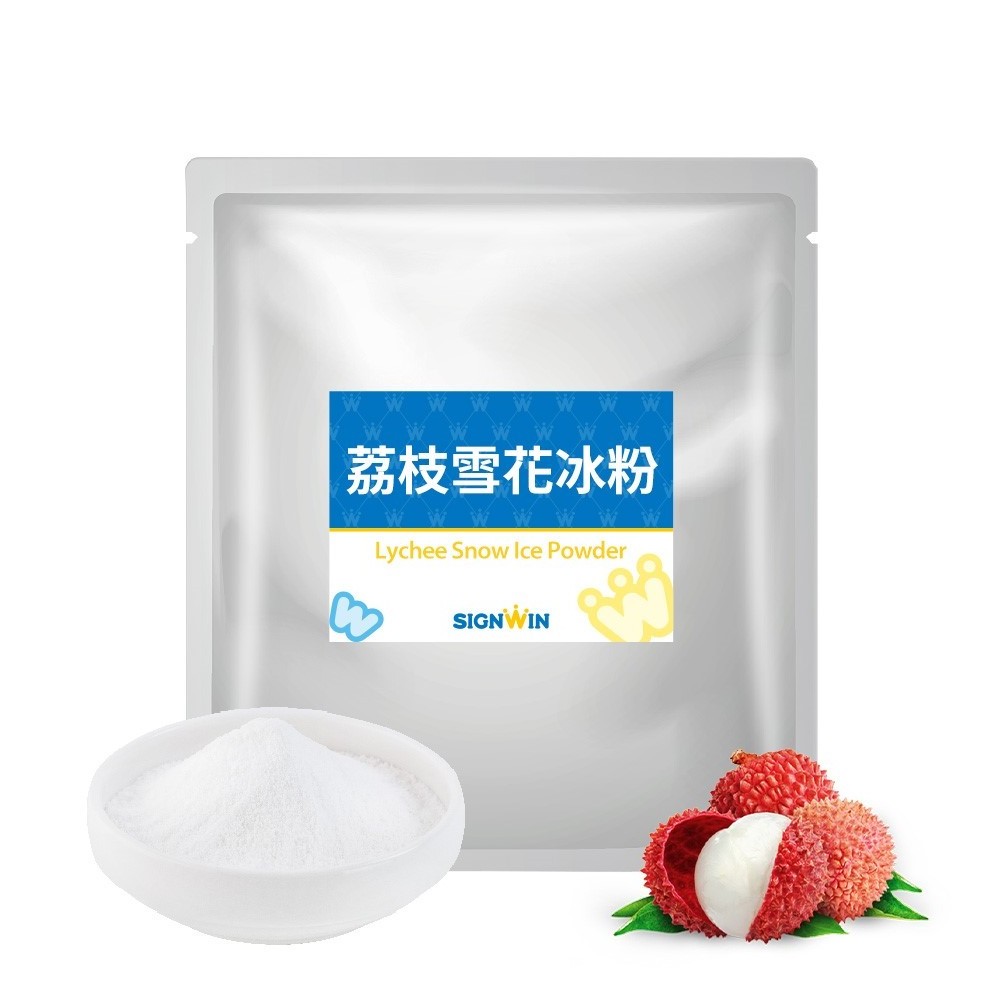 Hot Selling Delicious Lychee Snow Ice Powder Ice Cream Bag Packaging Smooth Soft Serve Ice Cream Powder Mix Instant Powder 1 Kg