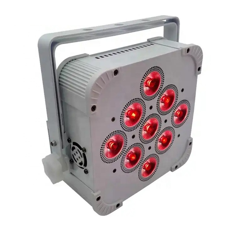 Battery powered par 9 15W rgbwa uv 6-in-1 stage light dj party led par light with remote control