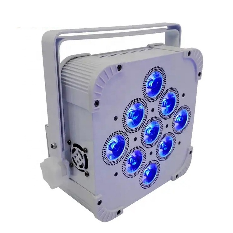 Battery powered par 9 15W rgbwa uv 6-in-1 stage light dj party led par light with remote control