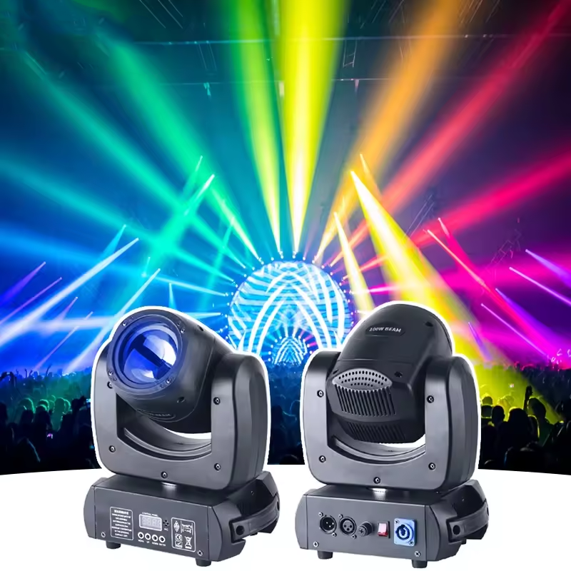 100w 18 Prism 8 Gobo Moving Head Led Dmx Beam Stage Lighting Disco Spot Led Mini Moving Head Light