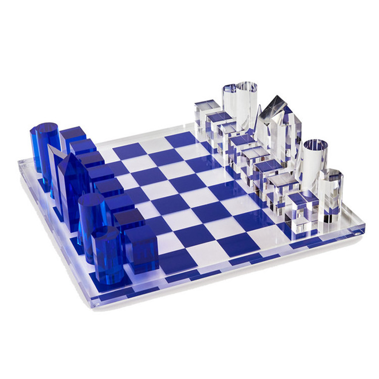 Crystal Acrylic Board Chess Pieces Game Set Acrylic Crystal Luxury Chess Set