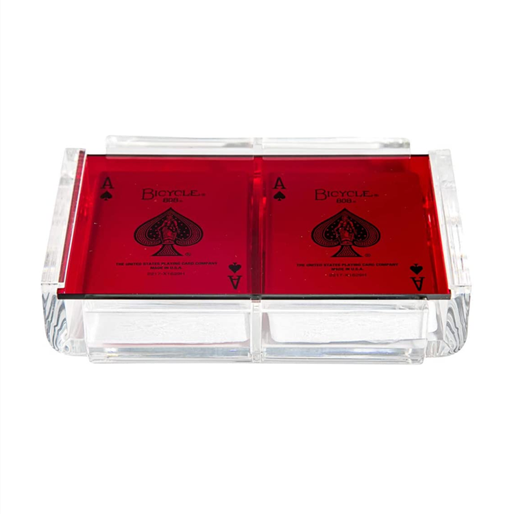 Clear Acrylic Playing Cards Holder Plexiglass Poker Card Box 6 Deck Acrylic Dealer Shoe