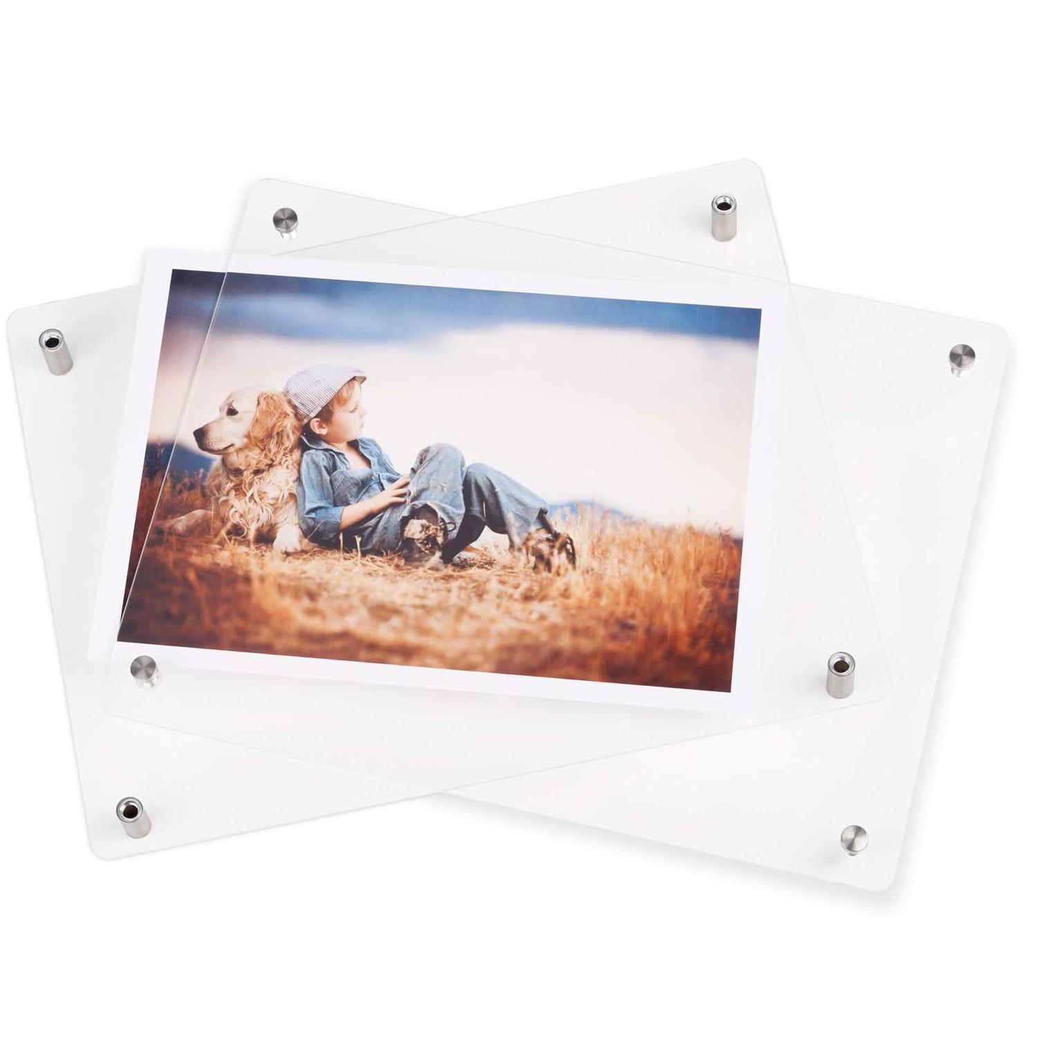 Clear Acrylic Wall Mount Picture Frame 24x30 Floating Frames for Photography Poster Display