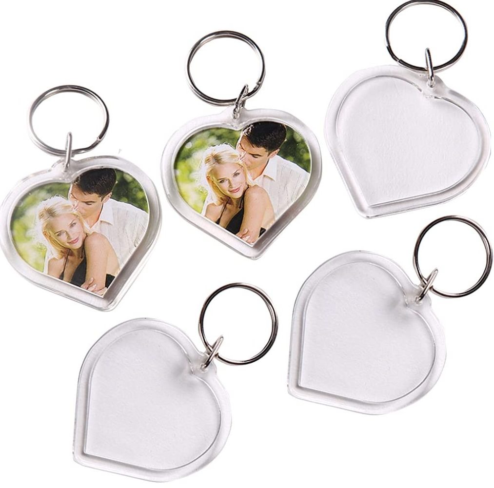 Transparent Heart Shaped Small Clear Acrylic Custom Personalised Insert Photo Picture Blank Frameless Frame