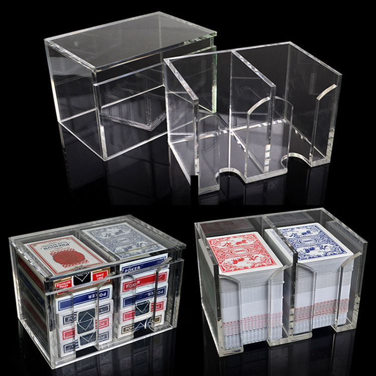 Casino Master  Clear Acrylic Transparent Visible Tabletop Plastic Playing Poker Card Board Game Box