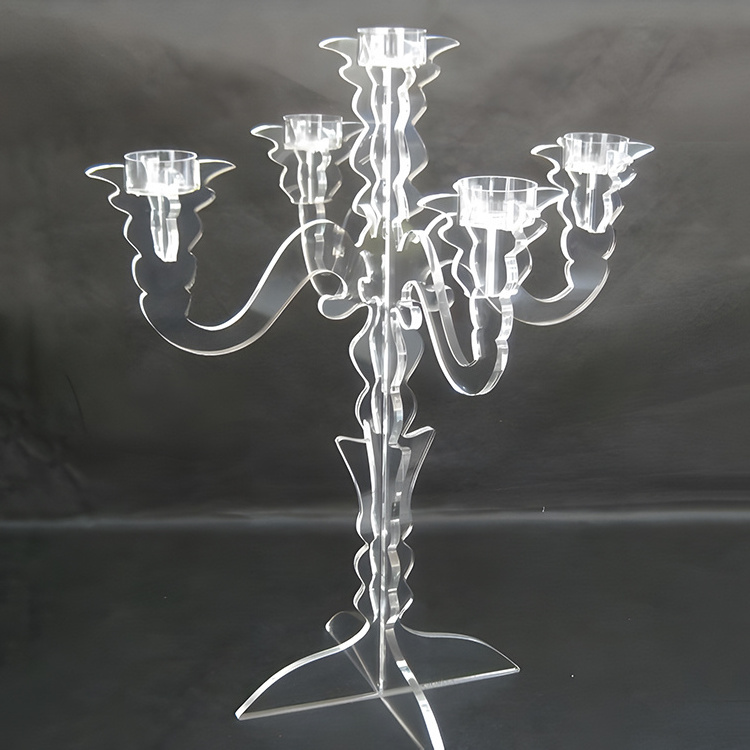 Square Clear Crystal Candle Holder Candlesticks Acrylic Tea Light Candle Holders