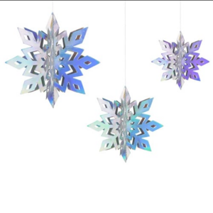 Acrylic Iridescent 3d Snowflakes Christmas Hanging Decorations Euphoria Snow Flakes Garland Christmas Ornament