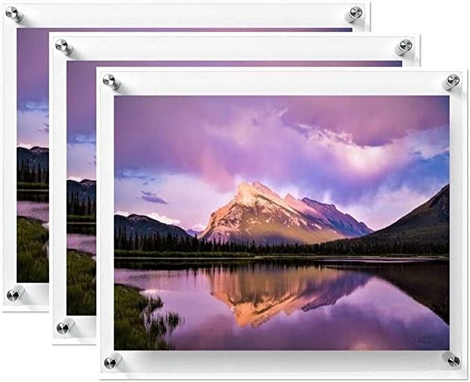 Sturdy Acrylic Floating Frame 20x30 or Custom Size Acrillic Picture Display for Art Puzzles Diploma