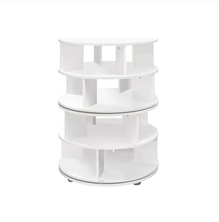 Multifunctional 360 Rotating 4-Tier Revolving Acrylic Shoes Display Shoe Rack Storage Organizer