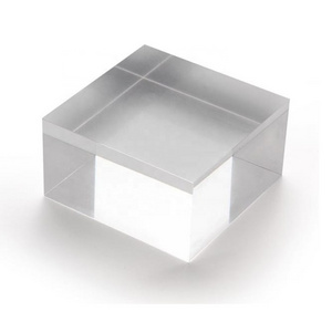 transparent solid acrylic cube 20mm clear plexiglass display base 4x4cm PMMA display block