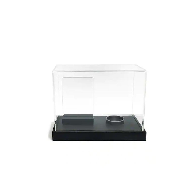 perspex acrylic single Memorabilia Baseball and Card display case Clear acrylic Baseball Photo Display Case with black MDF base